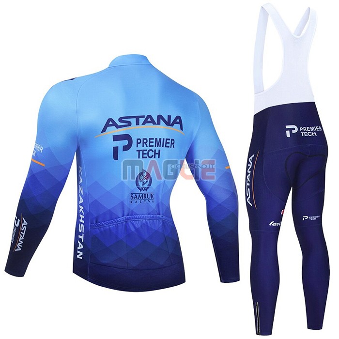 Maglia Astana Manica Lunga 2021 Blu